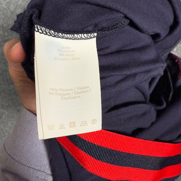 Boden Sz 4 Isla Jersey Jumpsuit Black Red Tie Waist Wide Leg V Neck 3/4 Sleeves - Picture 10 of 13